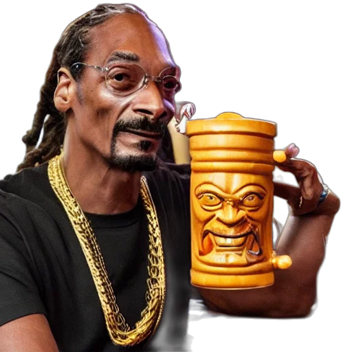 bottle, face, crown, animal, concept art, photorealistic, 3d render, snoop transparent PNG cut-out