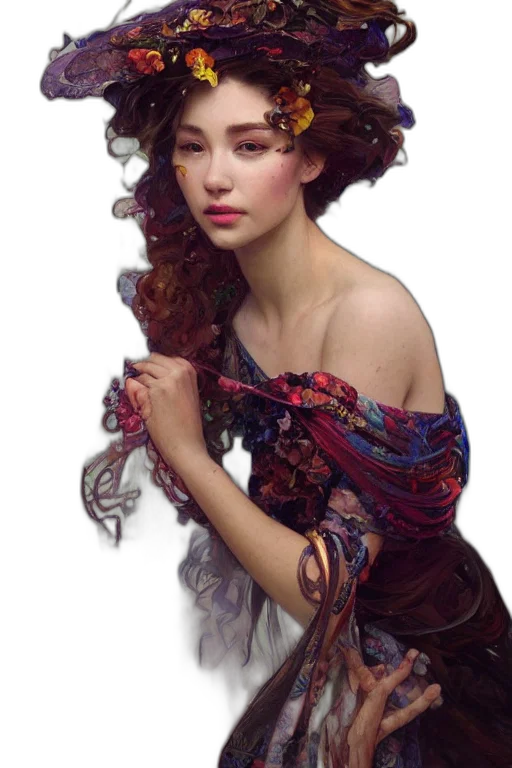dress, jewelry, hair, face transparent PNG cut-out