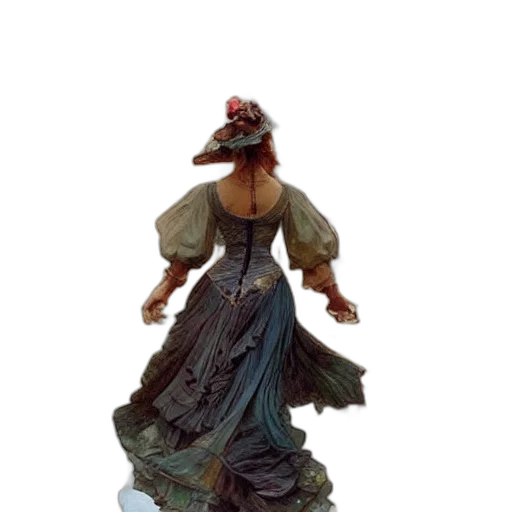 dress, hat, staff, concept art transparent PNG cut-out