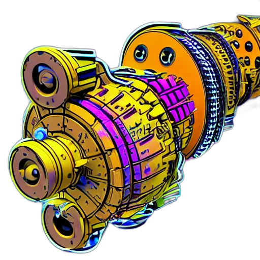 weapon, robot, car, jewelry, concept art, 3d render, cyberpunk, pixel art transparent PNG cut-out
