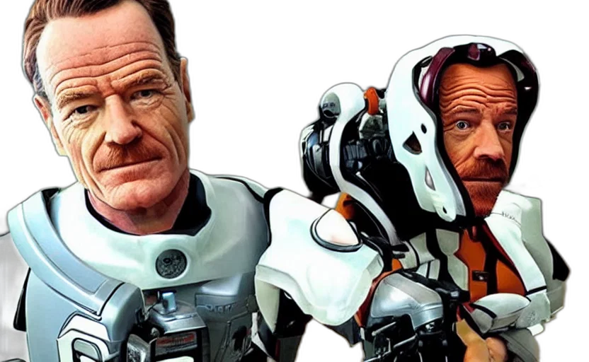 robot, comic book art, concept art, 3d render, bryan, cranston, chell, portal transparent PNG cut-out
