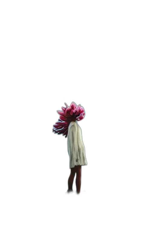dress, flower, hat, umbrella, 3d render, concept art, vaporwave, pixel art transparent PNG cut-out