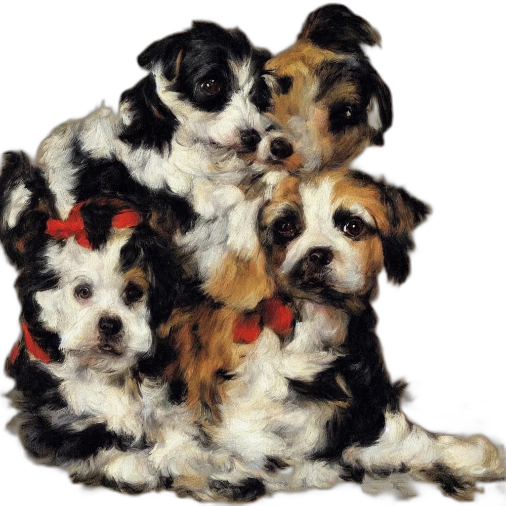 animal, staff, oil painting, photorealistic transparent PNG cut-out