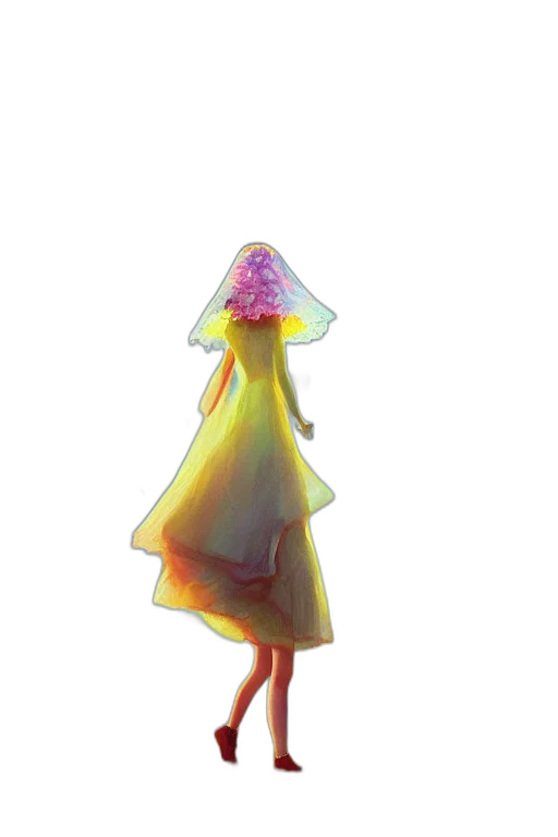dress, crown, hat, umbrella, concept art, watercolor, fantasy art, 3d render transparent PNG cut-out