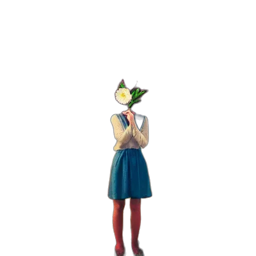 dress, flower, staff, crown transparent PNG cut-out