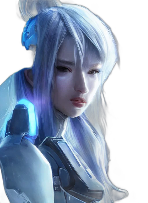robot, face, staff, weapon transparent PNG cut-out