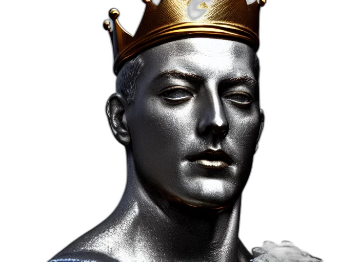 crown, face, mask, photorealistic, 3d render, concept art, fantasy art, king transparent PNG cut-out