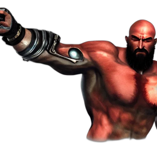 weapon, concept art, 3d render, comic book art, photorealistic, kratos, god, thunder transparent PNG cut-out