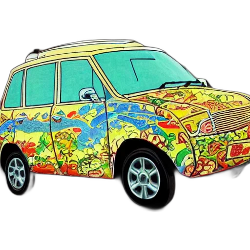 car, cartoon, concept art, photorealistic transparent PNG cut-out