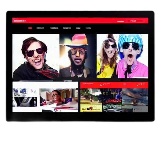 website, like, youtube, but transparent PNG cut-out
