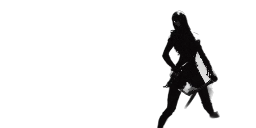dress, sword, weapon, mask, concept art, comic book art, 3d render, fantasy art transparent PNG cut-out