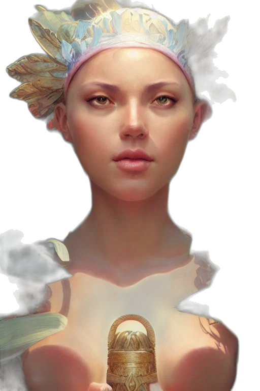 face, crown, mask, staff, concept art, fantasy art, photorealistic, 3d render transparent PNG cut-out