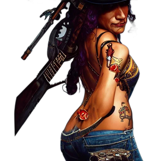weapon, jewelry, fantasy art, concept art, cyberpunk, photorealistic, slash, portrait transparent PNG cut-out