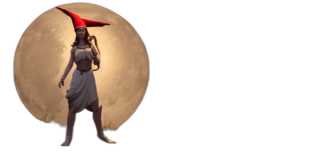 umbrella, hat, staff, dress, concept art, 3d render, photorealistic, fantasy art transparent PNG cut-out