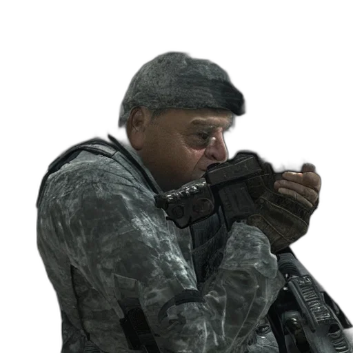 weapon, face, staff, jacket transparent PNG cut-out