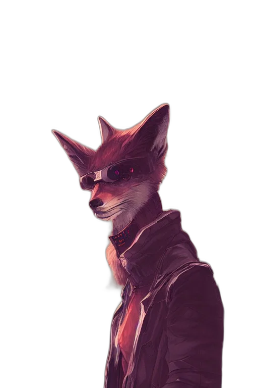 mask, jacket, staff, animal, watercolor, concept art, cyberpunk, fantasy art transparent PNG cut-out