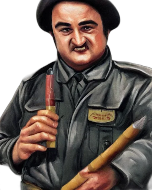 staff, jacket, face, weapon transparent PNG cut-out