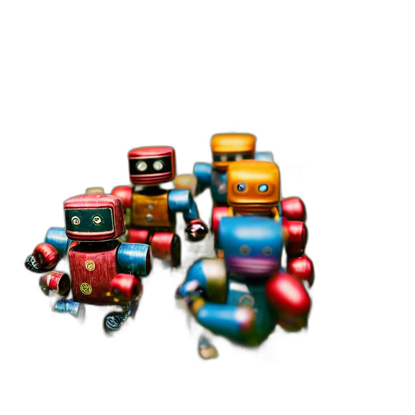 robot, 3d render, pixel art, concept art transparent PNG cut-out