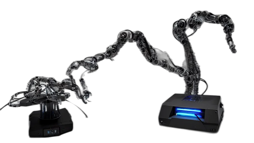 robot, weapon, cyberpunk, 3d render transparent PNG cut-out