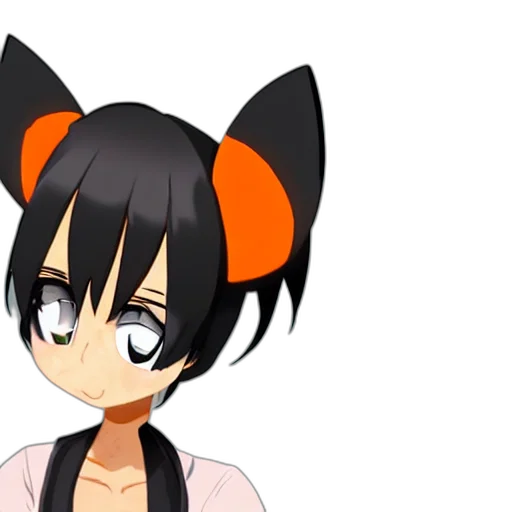 staff, mask, anime, cartoon, 3d render, pixel art, tomboy, dark transparent PNG cut-out
