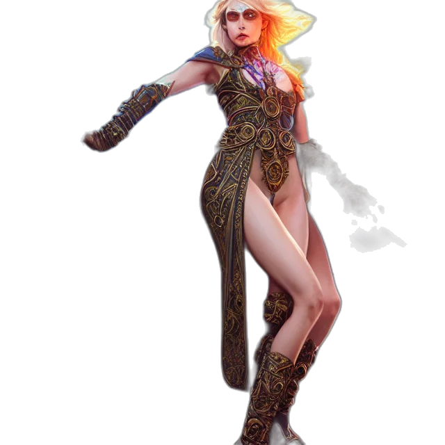 dress, staff, concept art, fantasy art transparent PNG cut-out