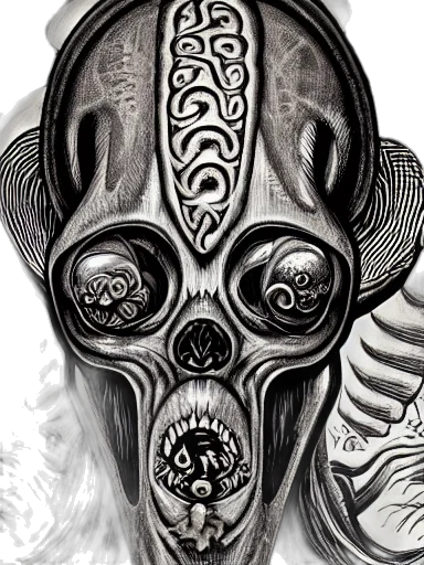 mask, creature, face, animal, comic book art, concept art, fantasy art, photorealistic transparent PNG cut-out