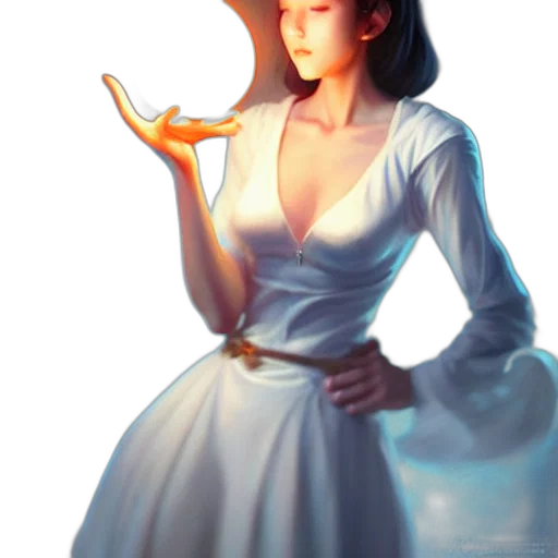 dress, staff, jewelry, crown transparent PNG cut-out