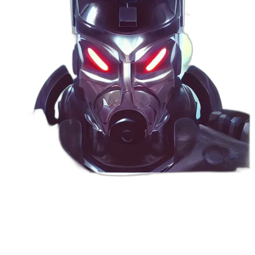robot, mask, face, concept art, comic book art, 3d render, cyberpunk, cyborg transparent PNG cut-out