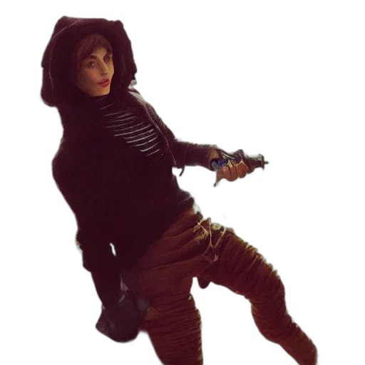 staff, jacket, creature, weapon transparent PNG cut-out