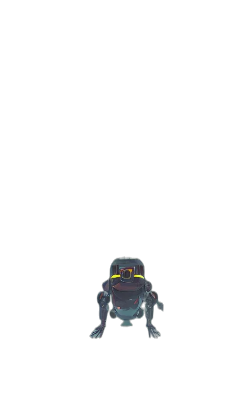 robot, creature, animal, staff, pixel art, concept art, 3d render, cyberpunk transparent PNG cut-out