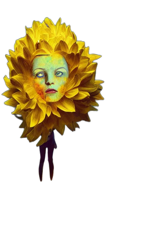 flower, face, mask, crown, concept art, 3d render, fantasy art, photorealistic transparent PNG cut-out