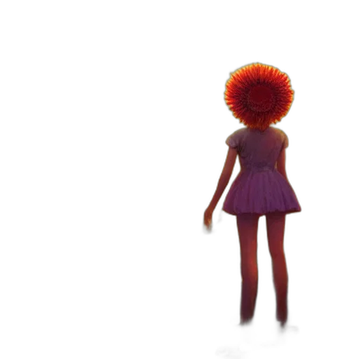 dress, hair, creature, staff, 3d render, concept art, pixel art, cartoon transparent PNG cut-out