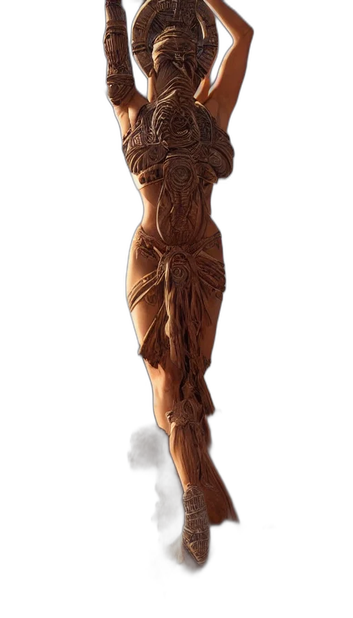 dress, staff, creature, sword transparent PNG cut-out