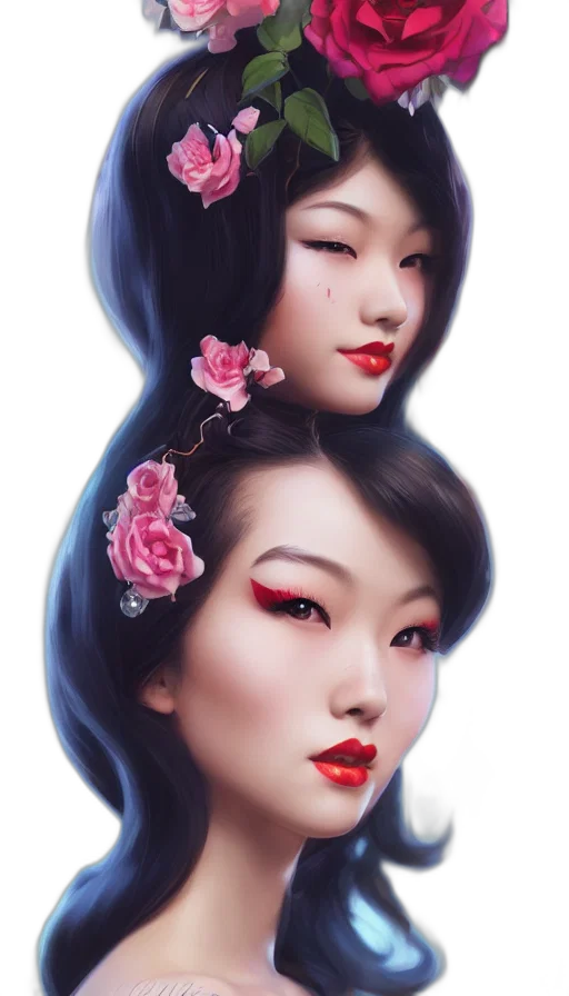 face, photorealistic, fantasy art, oil painting transparent PNG cut-out