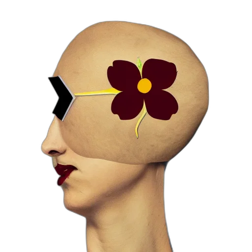 crown, mask, flower, face, concept art, photorealistic, 3d render, cyberpunk transparent PNG cut-out