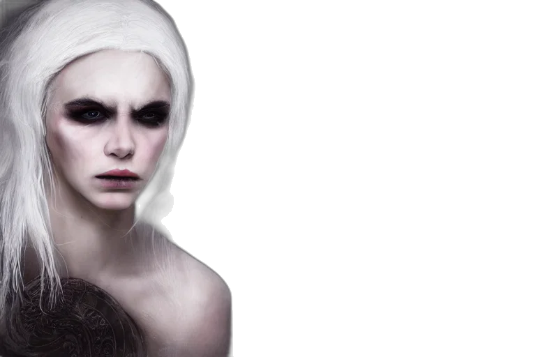 hair, face, mask, creature, concept art, fantasy art, photorealistic, 3d render transparent PNG cut-out