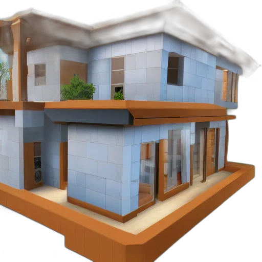 building, 3d render, photorealistic, concept art, modern, day, house, roblox transparent PNG cut-out
