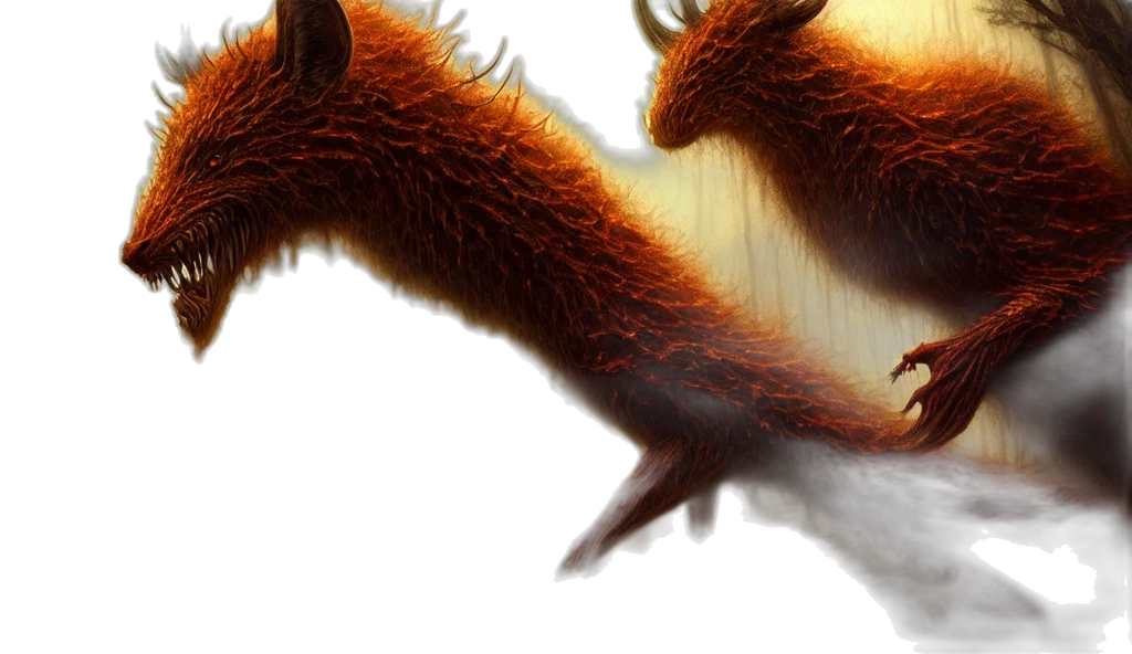 animal, dragon, creature, hair, concept art, photorealistic, 3d render, fantasy art transparent PNG cut-out
