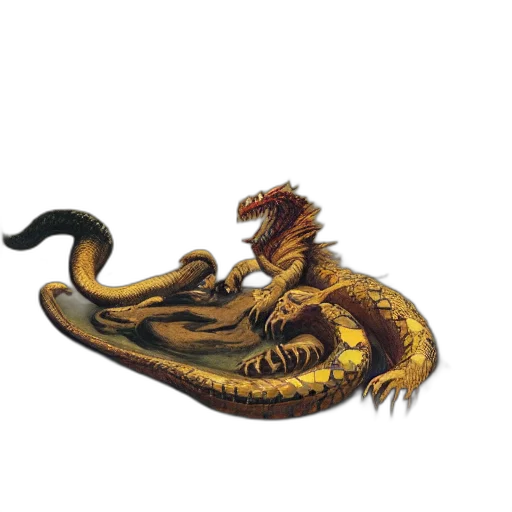 dragon, creature, staff, animal transparent PNG cut-out