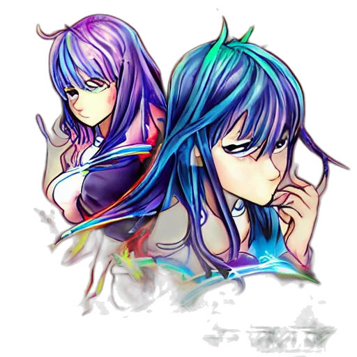 anime, concept art, pixel art, fantasy art, neon lights, blue, colorful, pastel transparent PNG cut-out
