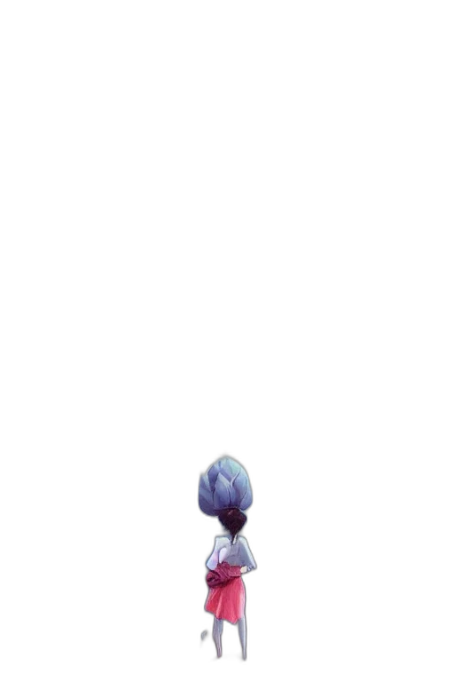 robot, staff, dress, hair transparent PNG cut-out