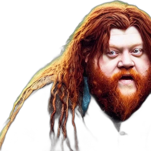 hair, staff, creature, face transparent PNG cut-out