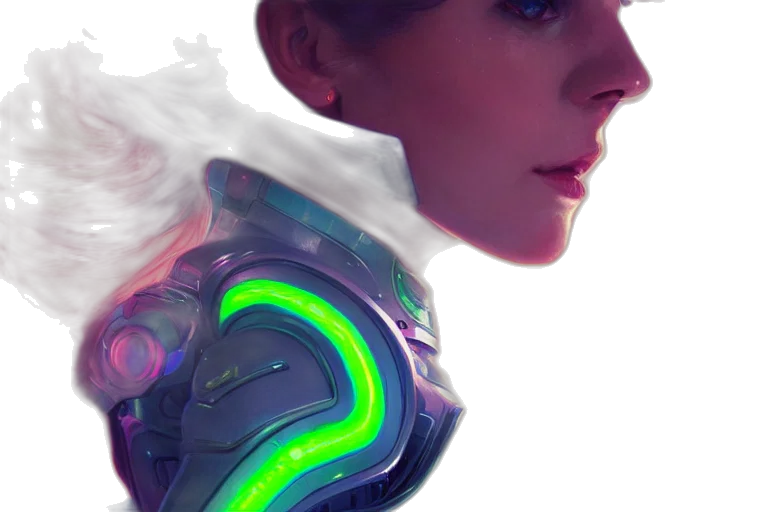 robot, face, cyberpunk, concept art transparent PNG cut-out