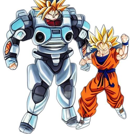 concept art, 3d render, pixel art, outer space, goku, master, chief, doing transparent PNG cut-out