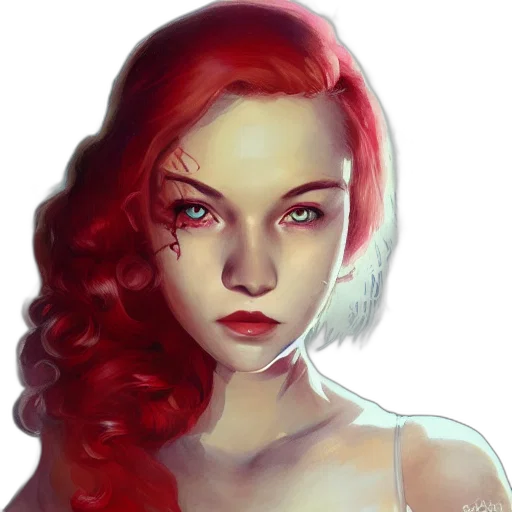 face, fantasy art, photorealistic, comic book art, concept art, red, colorful, dark transparent PNG cut-out