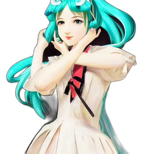 dress, staff, crown, flower, anime, concept art, pixel art, vaporwave transparent PNG cut-out