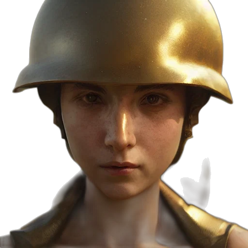 face, hat, weapon, crown, concept art, photorealistic, 3d render, fantasy art transparent PNG cut-out