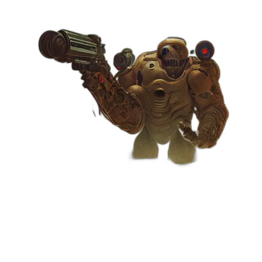 robot, weapon, staff, creature transparent PNG cut-out