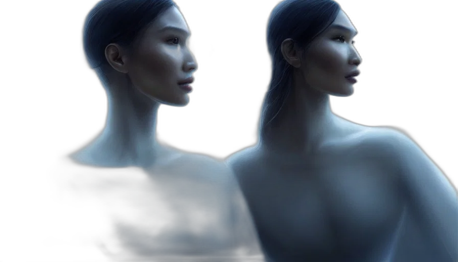 face, jewelry, robot, dress, 3d render, photorealistic, concept art, fantasy art transparent PNG cut-out