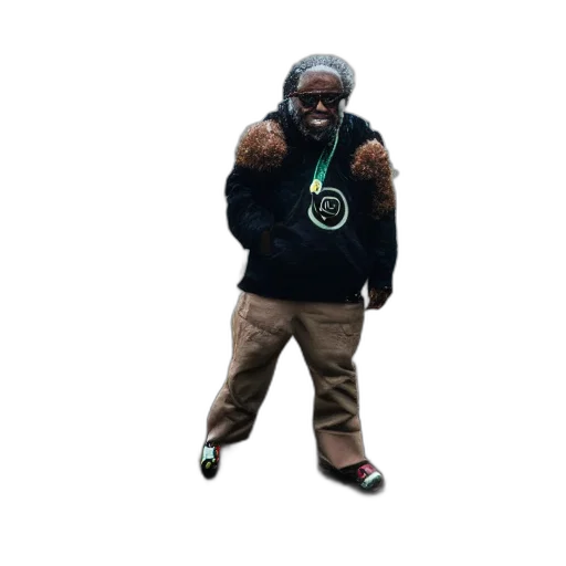 jacket, staff, creature, shoes transparent PNG cut-out